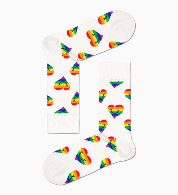 pride heart sock happy socks