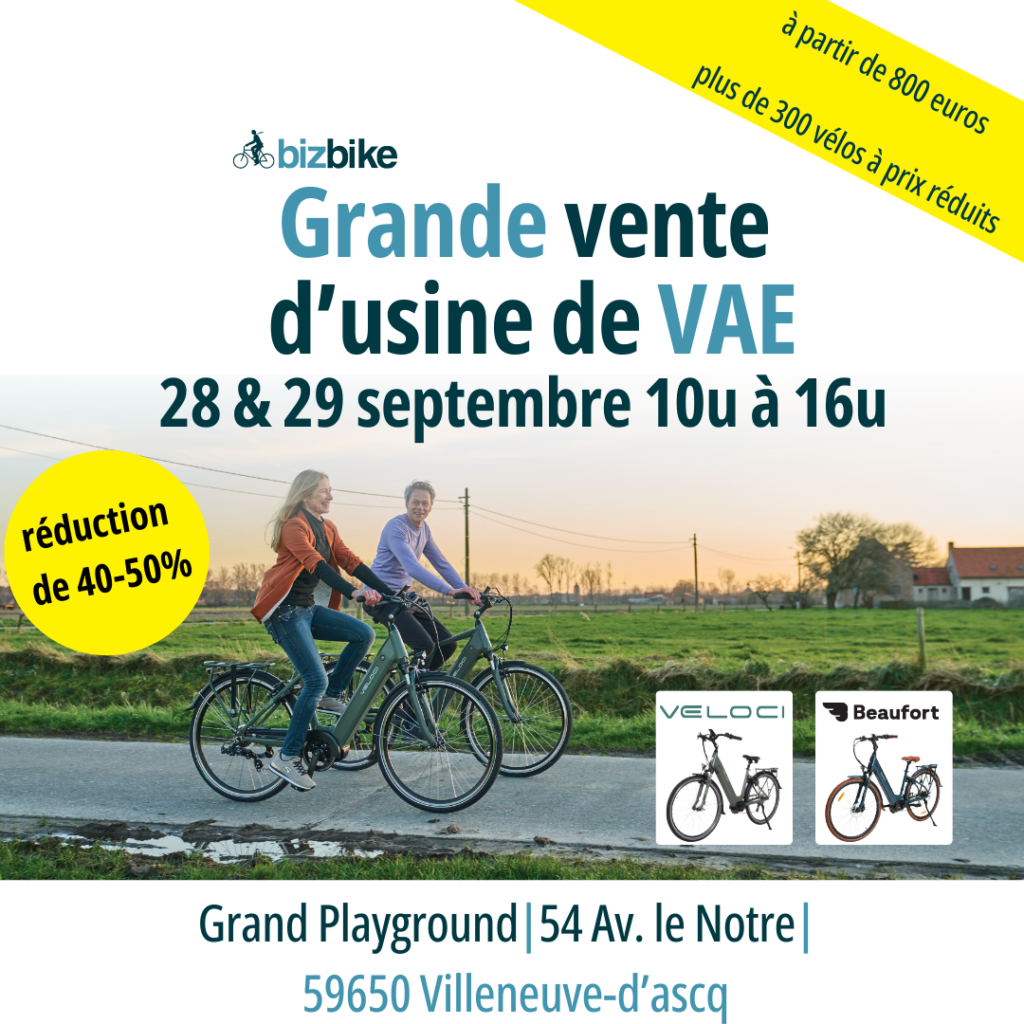 Vente d'usine Bizbike au Grand Playground - Vélos électriques à prix réduits