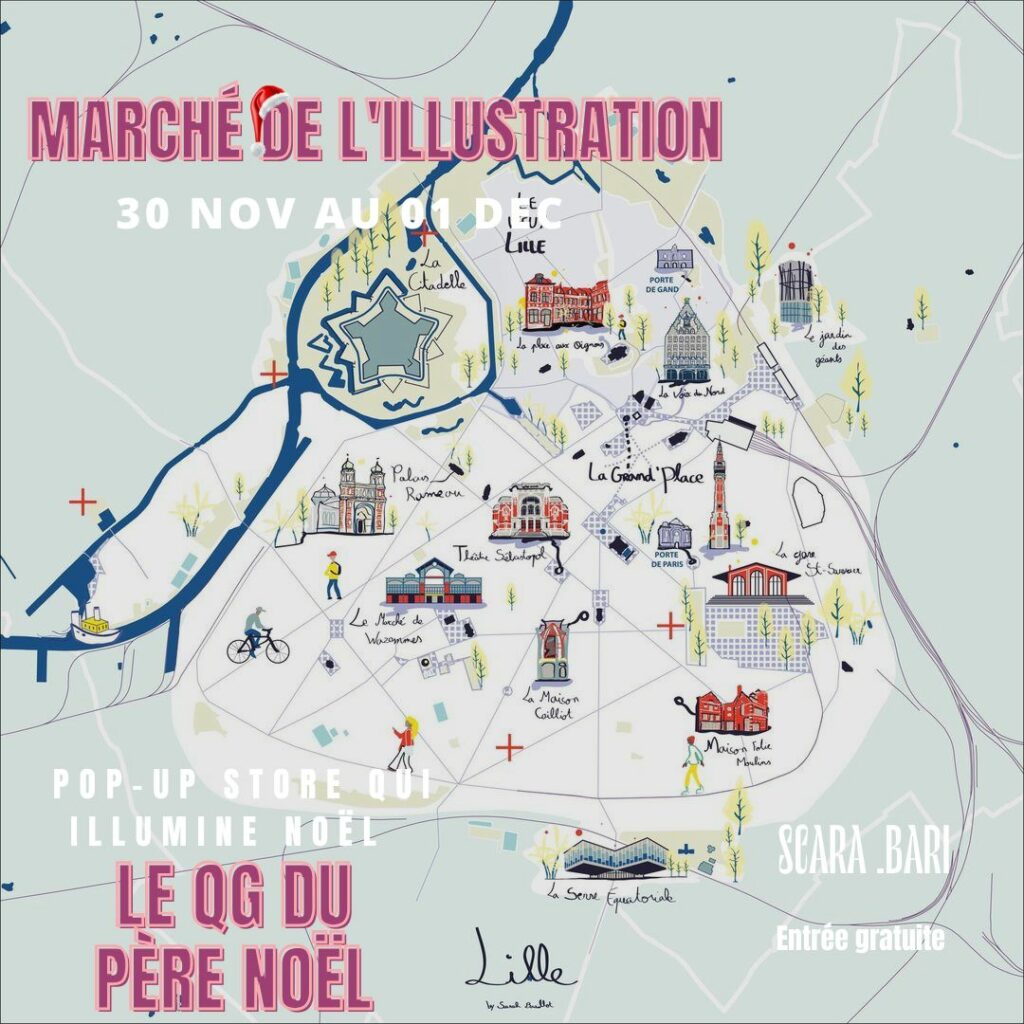 marché de noël de l'illustration au Grand Playgroun du 31 novembre au 1er décembre 2025