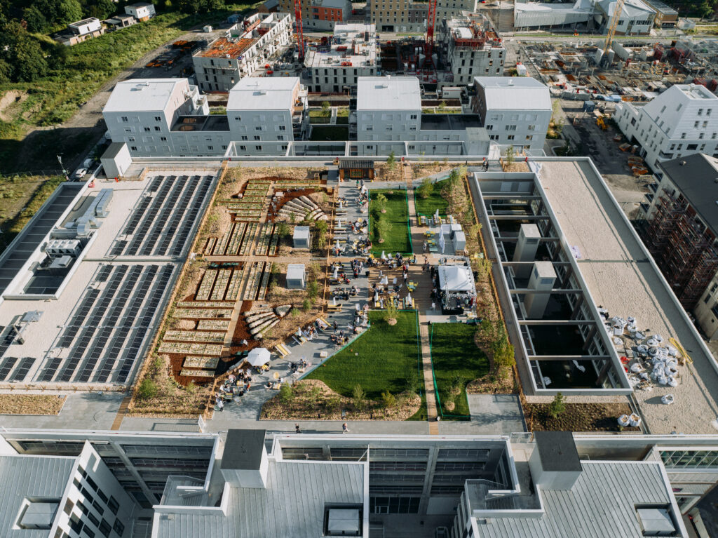Vue aérienne du rooftop de La Maillerie